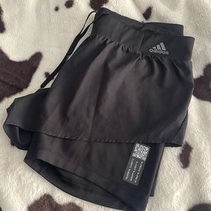 Adidas running shorts with playlist